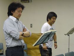 ジークフリート役の竹田昌弘さんとミーメ役の二塚直紀さん