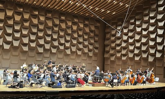 4/14フェスティバルホールでのリハーサル 写真提供：関西フィルハーモニー管弦楽団
        